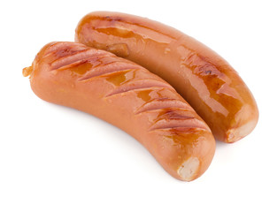 Two grilled sausages