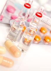 Medical ampoules and pills