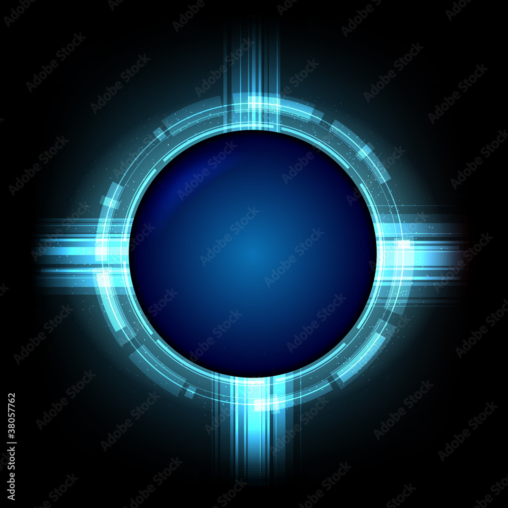 Wall mural abstract shiny blue vector background with place for text