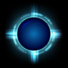 Abstract shiny blue vector background with place for text