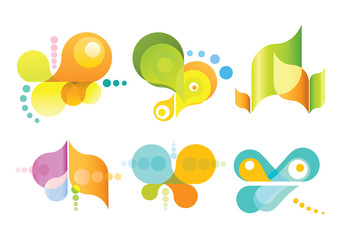 Set of 6 abstract icons.