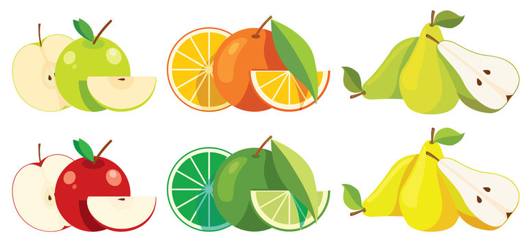 Set of fruits.