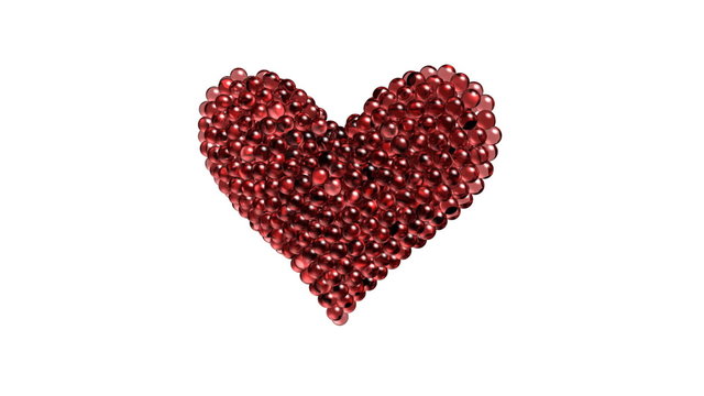 Valentine Heart Composed of Glass Spheres  - Heart 26 (HD)