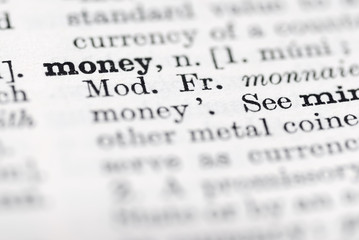 Money; Definition in English Dictionary. - obrazy, fototapety, plakaty