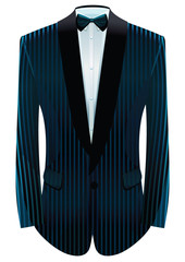 Vector illustration of striped tuxedo and neck-tie.