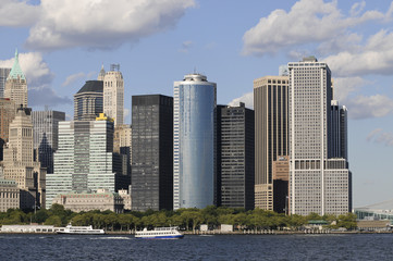 Manhattan, gesehen vom Hudson River, New York, USA