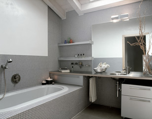 bagno moderno in mansarda