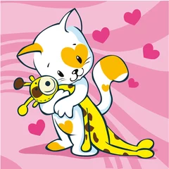 Photo sur Plexiglas Chats chat mignon tenant un jouet