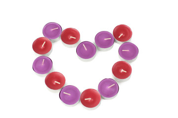 Candle heart with pointing inward.