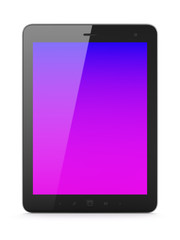 Beautiful black tablet pc on white background