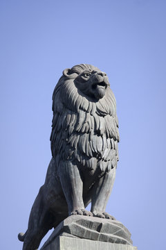 leone sul ponte di pietra a saragozza