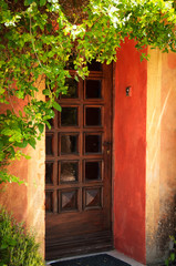 Colorful Provence house entrance door