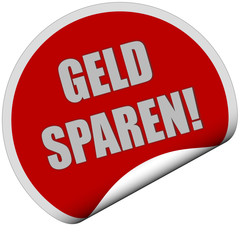 Sticker rot rund curl unten GELD SPAREN!