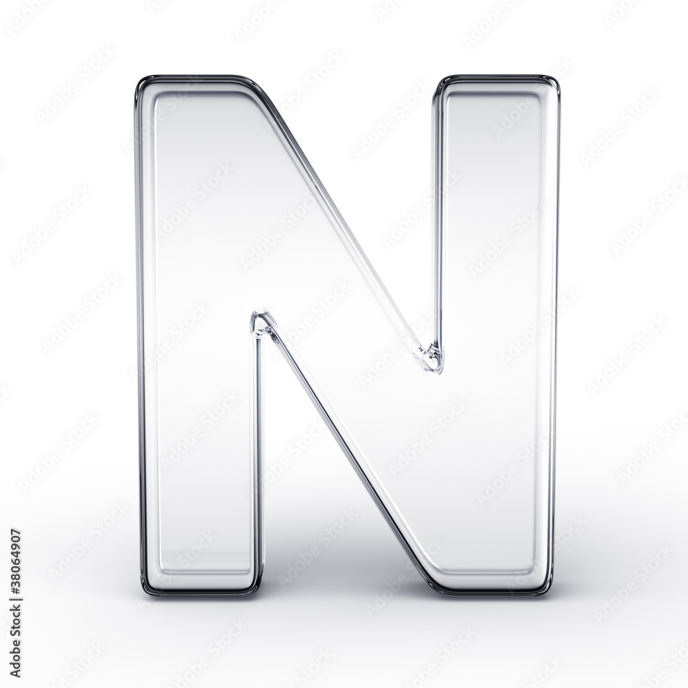 Wall mural the letter n in glass