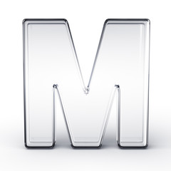 The letter M in glass