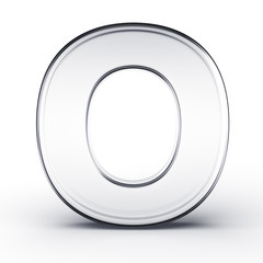 The letter O in glass