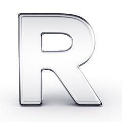 The letter R in glass