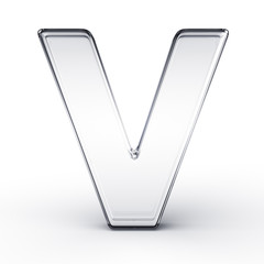 The letter V in glass