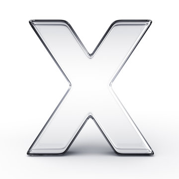 The letter X in glass