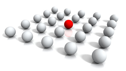red and white balls isolated on white
