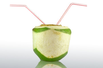 coconut juice with white background