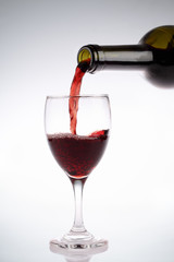red wine pouring