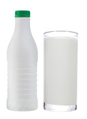 bottle and glass of milk