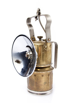 Real Miners Lamp Isolated On White