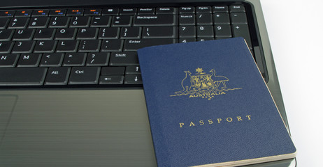 australian passport on computer