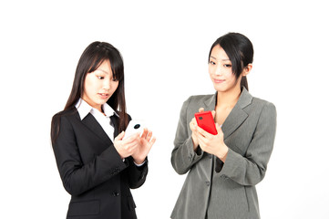 asian businesswomen using smart phone