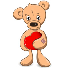 Fototapeta premium teddy bear with a heart
