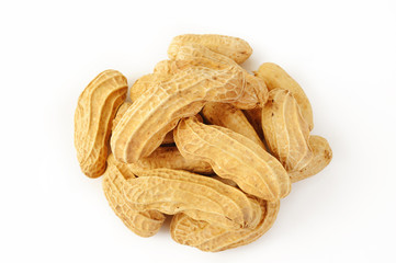peanuts on white background