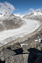 Aletsch - largest european Glacier, Bernese Alps, Switzerland