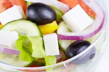 Greek salad closeup