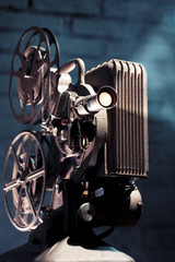 old film projector with dramatic lighting © fergregory