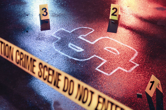 concept of bankruptcy with a crime scene