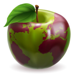 Apple world globe