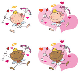 Stick Cupid with Bow and Arrow Flying Collection