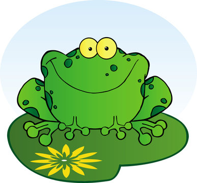 Happy Frog On A Lilypad