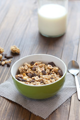 Desayuno de muesli o cereales