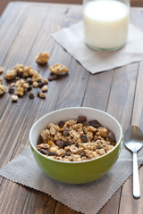 Desayuno de muesli o cereales