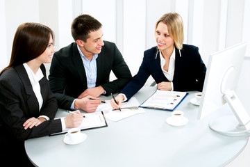 Business people discussing a new project