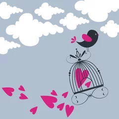 Photo sur Plexiglas Oiseaux en cages Oiseau mignon volant dans le ciel