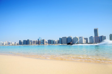 Naklejka premium Beach and water sport in Abu Dhabi,UAE