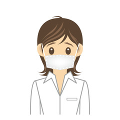 シャツ女性 B 風邪 マスク