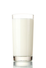 Glass of milk isolated on white