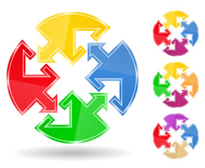 Vector puzzle circle with arrows