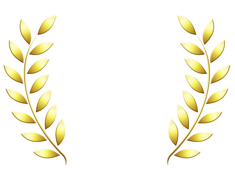 Branches de laurier en or