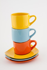 stacked colored cups