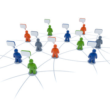 Menschen-Symbole mit Sprechblasen - Vernetzung